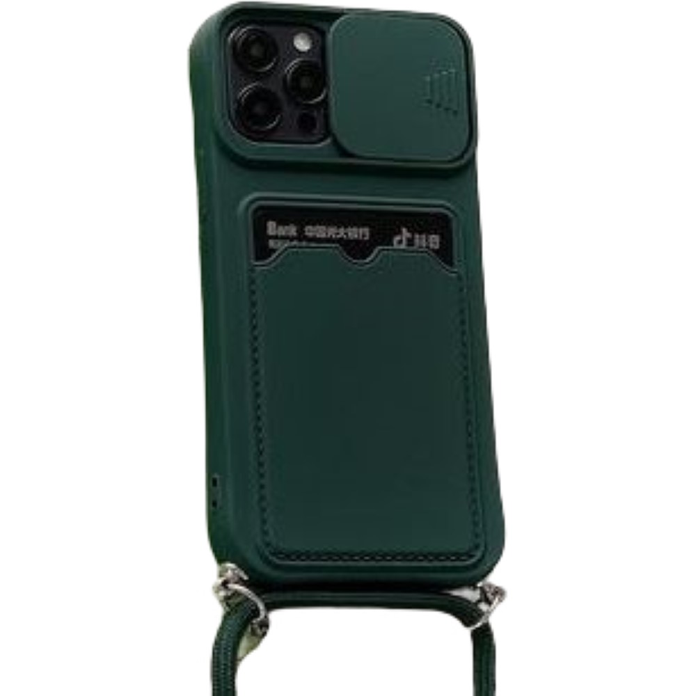 iPhoneケース スマートフォンケース スマホ ソフトカバー ショルダーストラップ付き 肩掛け 背面保護 レンズカバー スライド式 無地 シンプル | ブランド登録なし | 02