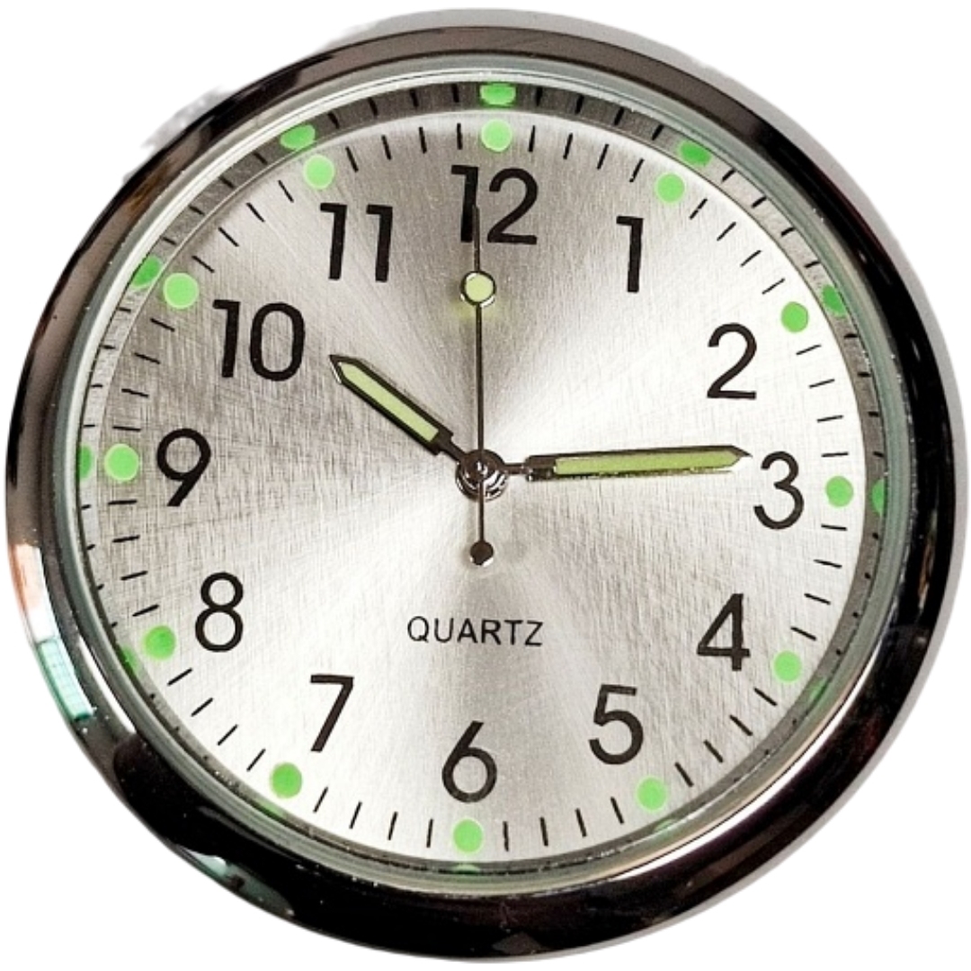 車内時計 ウォッチ アナログ コンパクト 車用 車載 電池式 小型 夜光