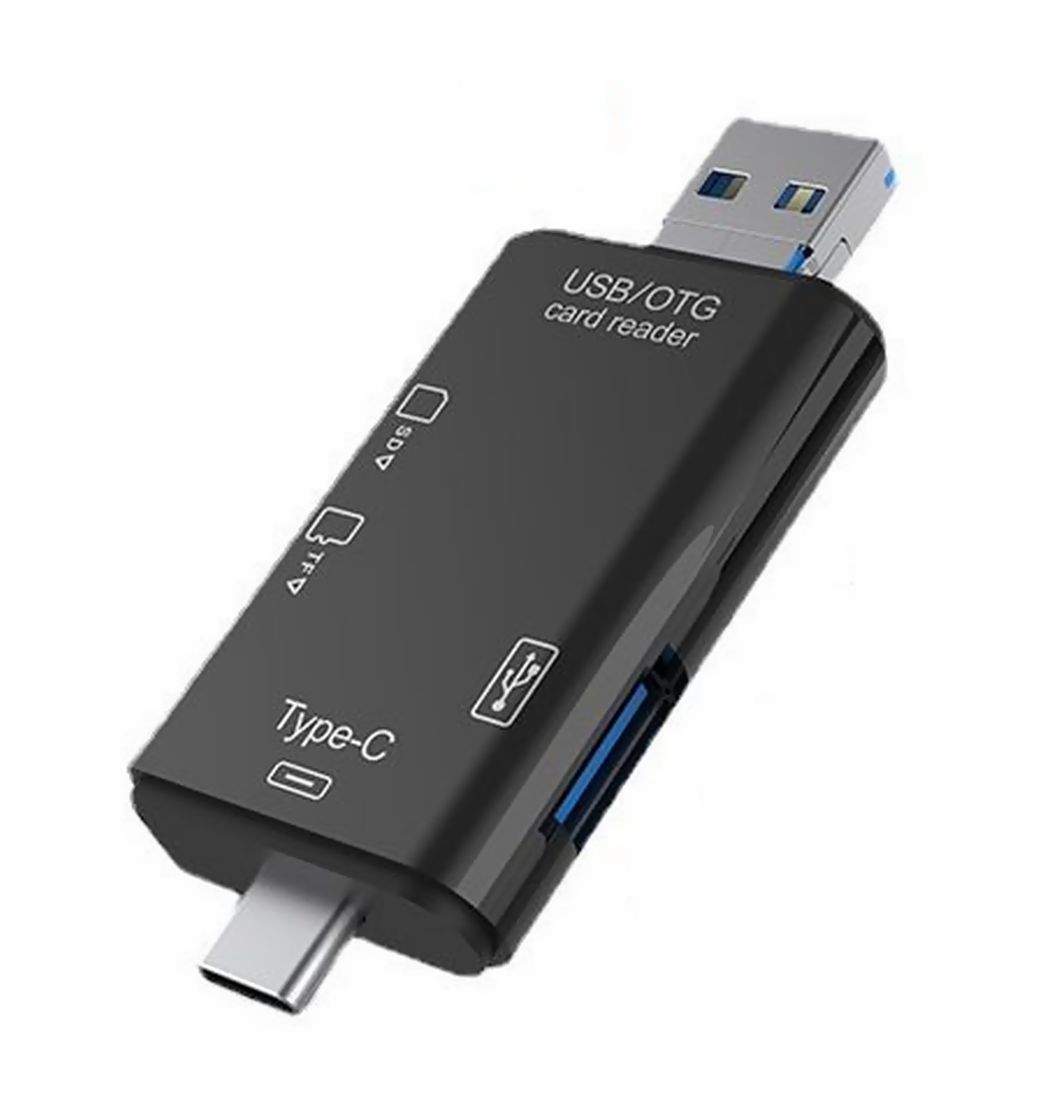 本日特価】 6in1 外付けメモリカードリーダー SD MicroSD Type-C TF USB2.0 Andr データ転送 MicroUSB  OTG機能 接続 外付けハードディスク、ドライブ
