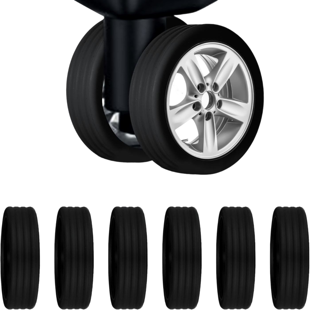 スーツケース タイヤカバー 荷物ホイールカバー 8個 黒 ホイールカバー 8個セット キャスターカバー ラゲッジホイール 車輪