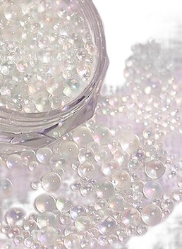 ネイルパーツ 1000個セット ガラス玉 球体 スケルトン 泡 バブル