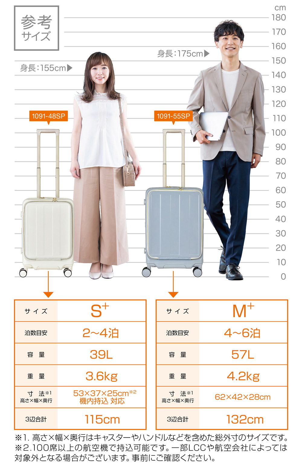 スーツケース Mサイズ 大容量 56L(65L) 軽量 無料受託手荷物 静音 国内旅行 ビジネス 4泊 5泊 6泊 Advance Booon  アドバンスブーン 1091-55SP : a001000010956 : plusone voyage - 通販 - Yahoo!ショッピング