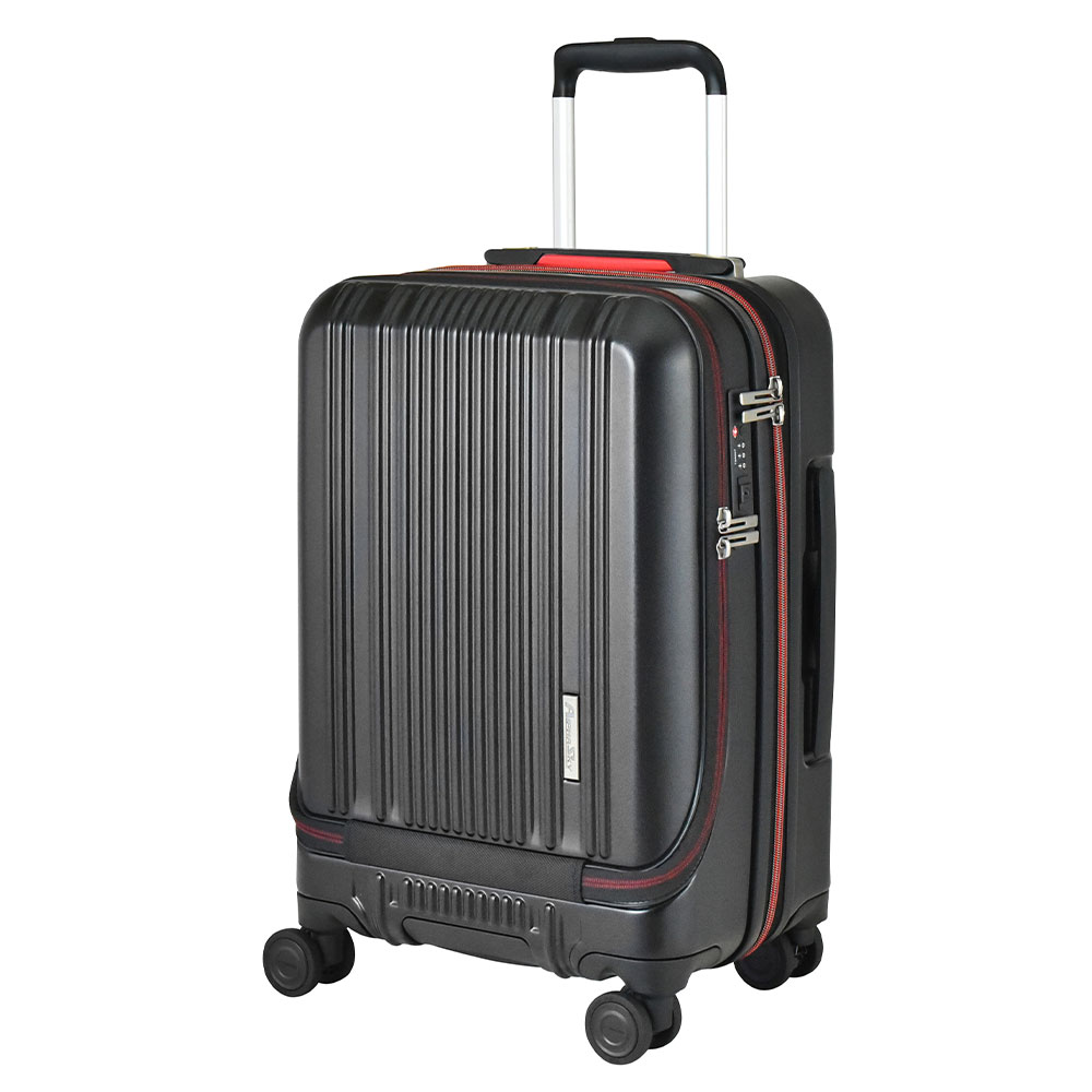 スーツケース キャリーケース フロントオープン Sサイズ 機内持ち込み 拡張  大容量 40L(46L)軽量 HINOMOTO ストッパー 静音｜plusone-voyage｜02