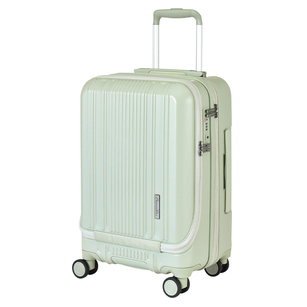 スーツケース キャリーケース フロントオープン Sサイズ 機内持ち込み 拡張  大容量 40L(46L)軽量 HINOMOTO ストッパー 静音｜plusone-voyage｜04