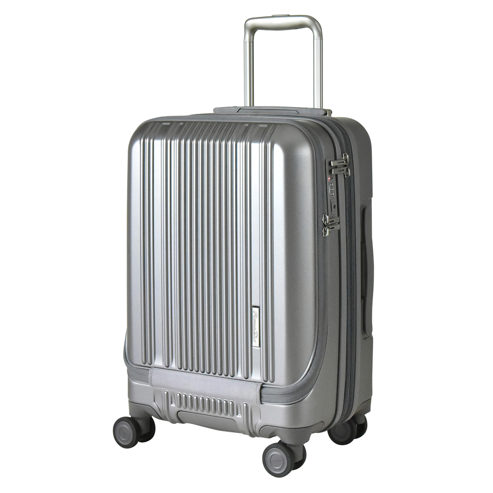 PLUS ONE スーツケース キャリーケース フロントオープン Mサイズ 拡張