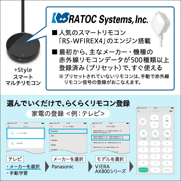 スマートリモコン スマート家電 コントローラ エアコン テレビ 照明 遠隔操作 学習リモコン 赤外線 スマートスピーカー アレクサ Google  Home :4580539420914:プラススタイルYahoo!ショッピング店 - 通販 - Yahoo!ショッピング