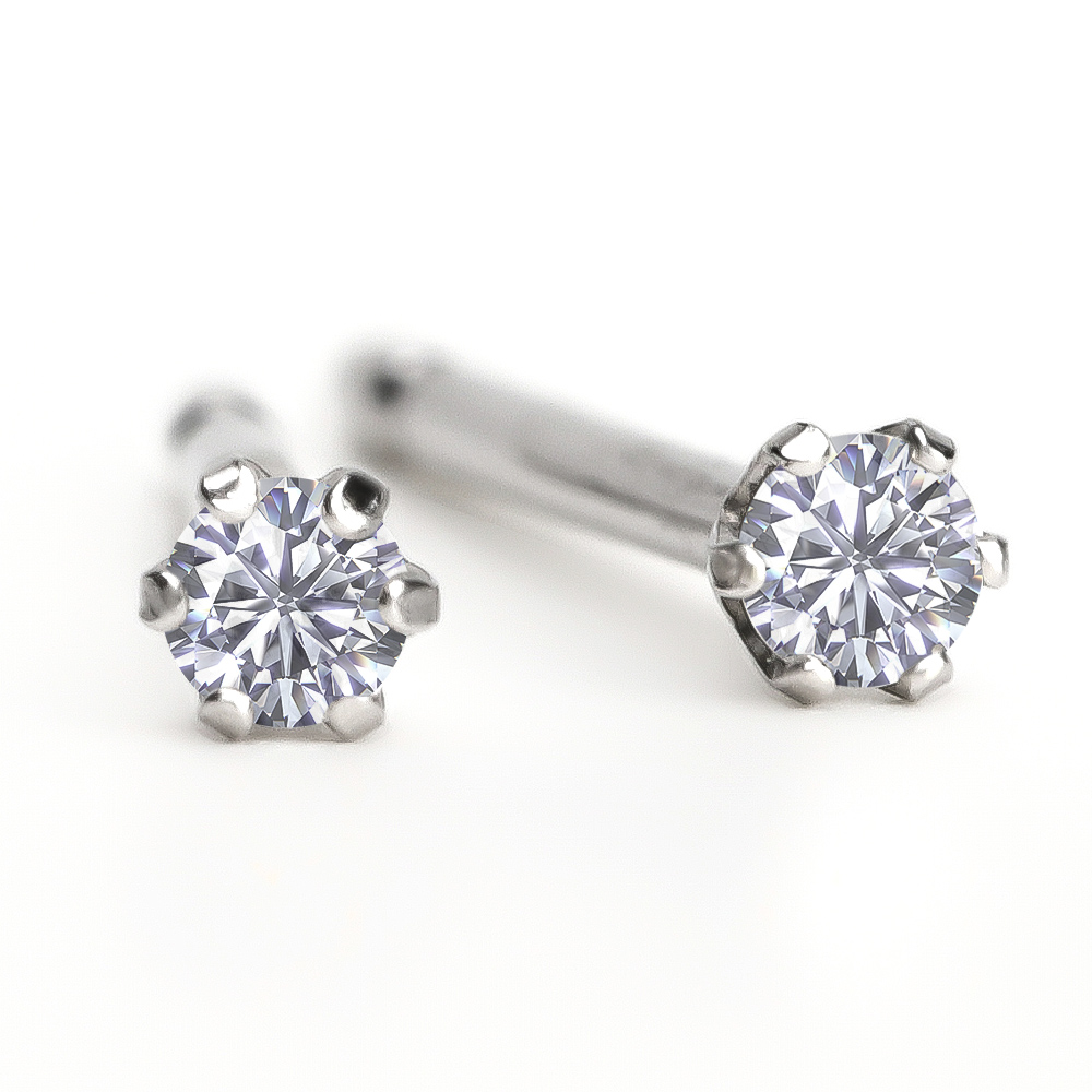 アメリカンピアス　k18ホワイト　 0.02ct.ダイヤ アメリカンピアスk18ホワイト 0.02ct.ダイヤ