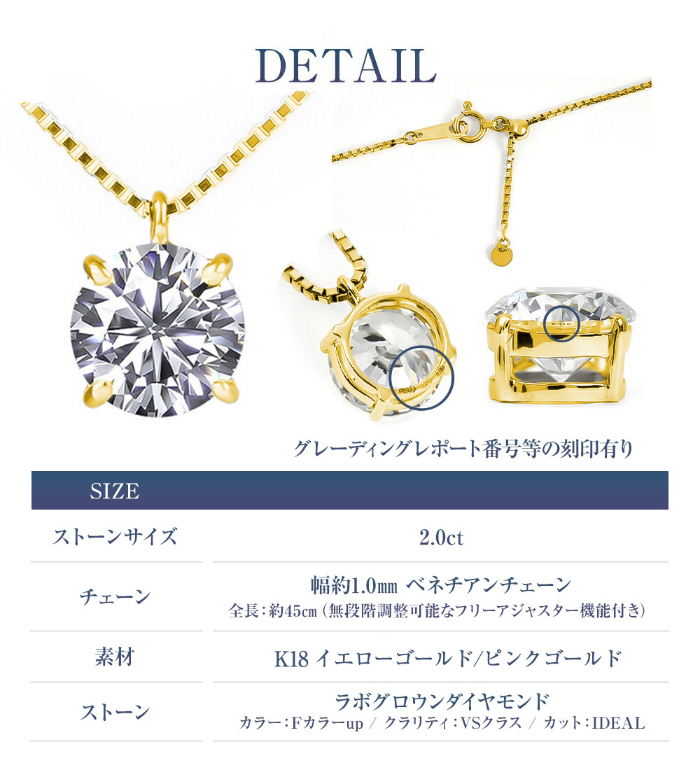ネックレス プラチナ ダイヤモン ド 2ct ダイヤネックレス ラウンド ラボグロウン プラチナネックレス レディース ジュエリー アクセサリー シンプル ブランド_5