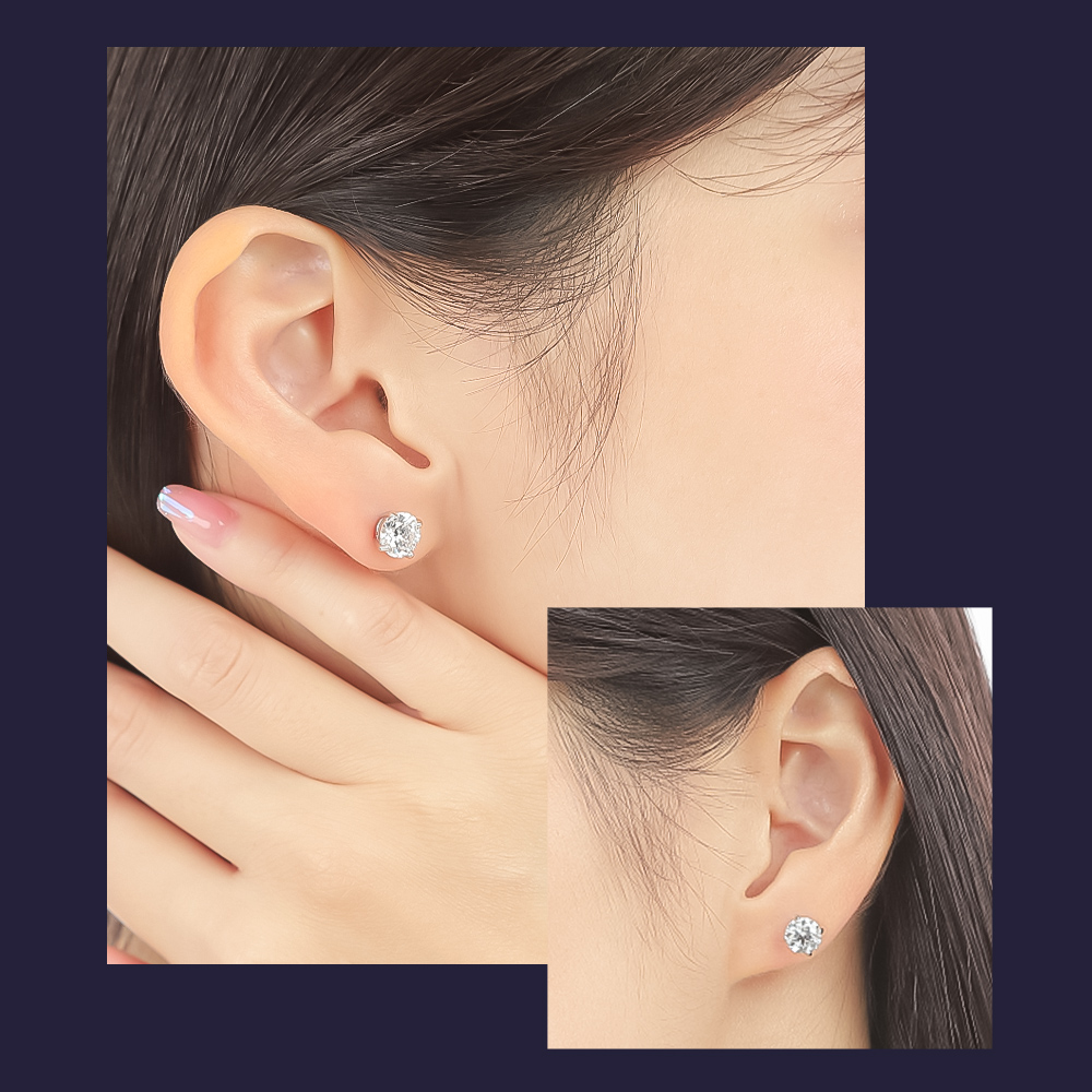 ダイヤモンド ピアス 一粒 2ct プラチナ 金属アレルギー ラボグ ロウン ダイヤ ダイヤモンドピア ス 記念日 誕生日  女 性 ギフト 爆買の画像