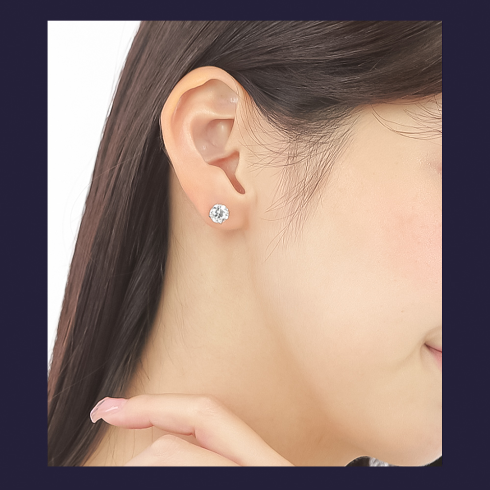 ダイヤモンド ピアス 一粒 2ct プラチナ 金属アレルギー ラボグ ロウン ダイヤ ダイヤモンドピア ス 記念日 誕生日  女 性 ギフト 爆買の画像