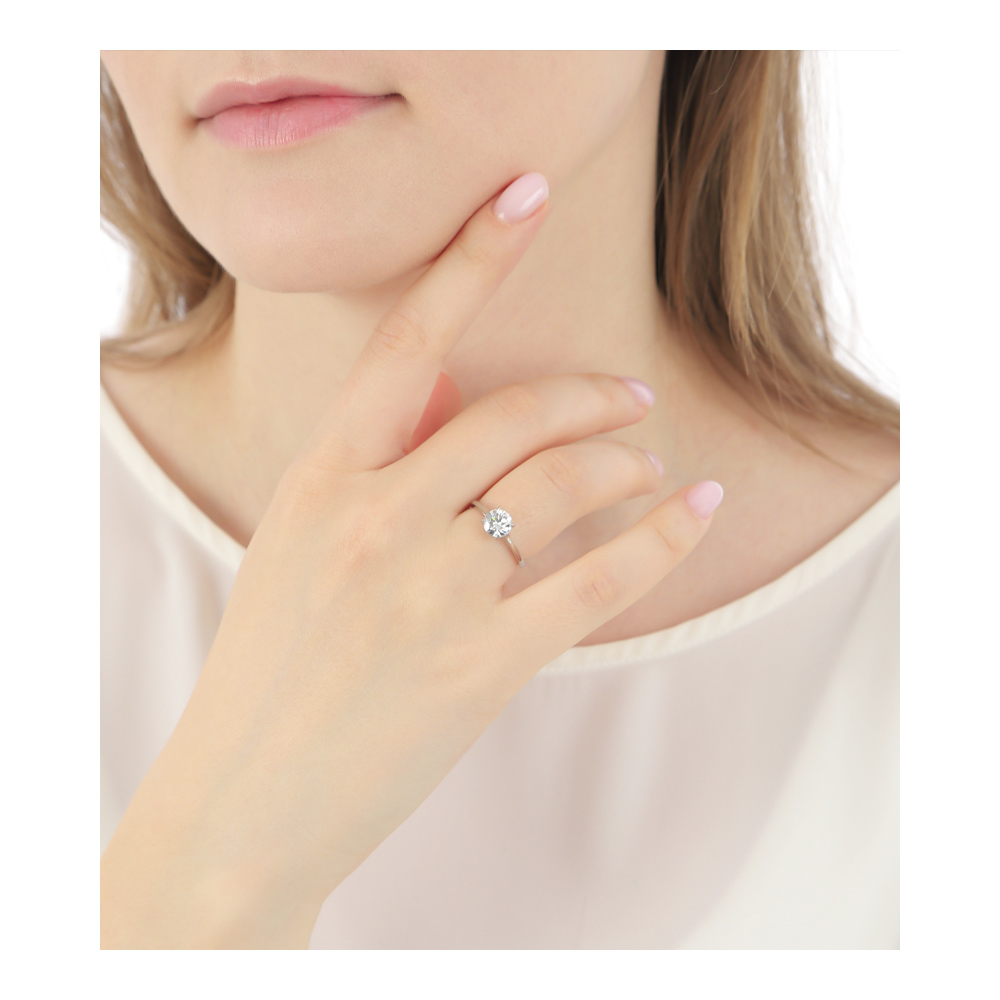 指輪 エタニティ ダイヤモンド リング レディース シンプル プラチナ 1.0ct 1ct ラウンド ラボグロウン 一粒ダイヤ ラボダイヤ 誕生日 ホワイトデー | ジュエリースタジオ プラスター | 09