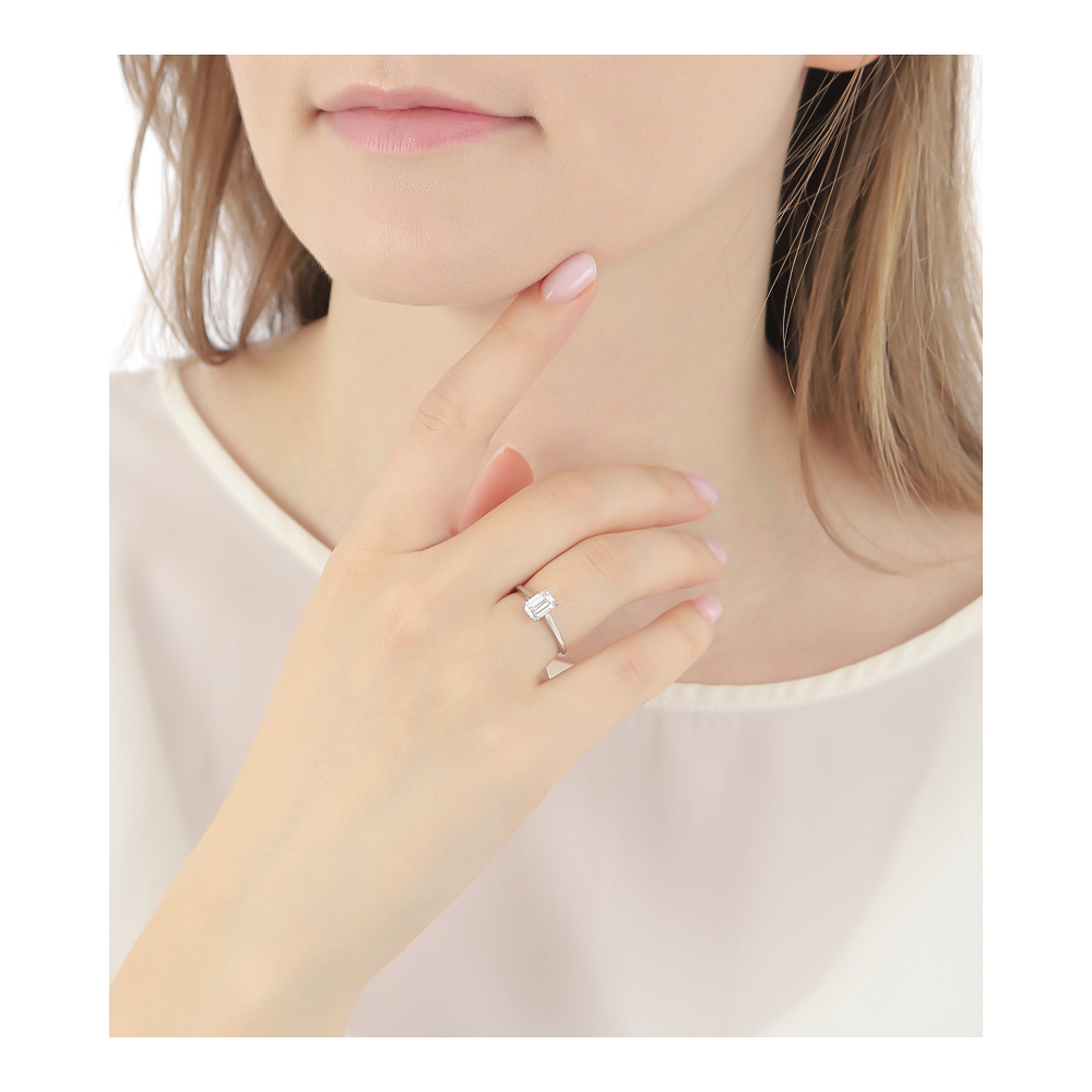 ダイヤモンド リング 指輪 一粒 ダイヤモンドリング ダイヤリング 1.0ct ムーンストーン 角  一粒ダイヤ プラチナ PT900 ラボグロウン ホワイト 爆買の画像