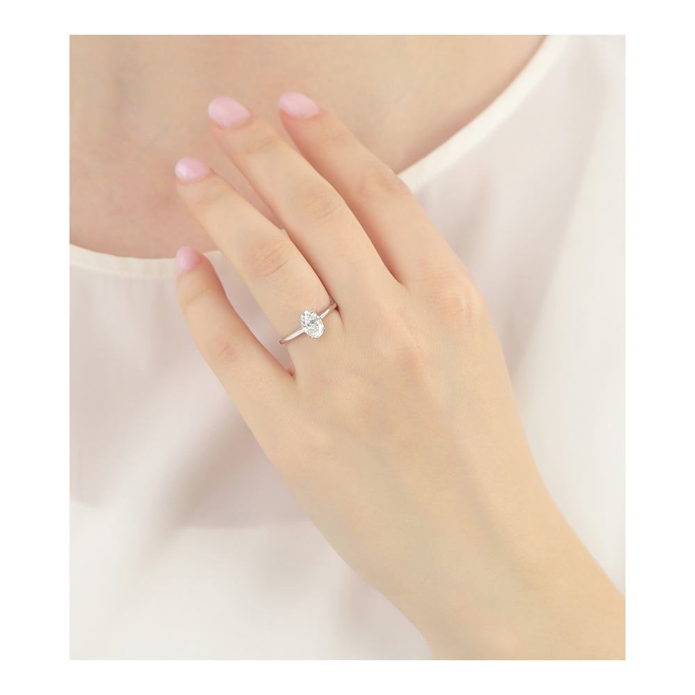 ダイヤモンド リング 指輪 一粒 ダイヤモンドリング ダイヤリング 1.0ct オーバル 一粒ダイヤ プラチナ PT900 ラボグロウン ホワイト 爆買の画像