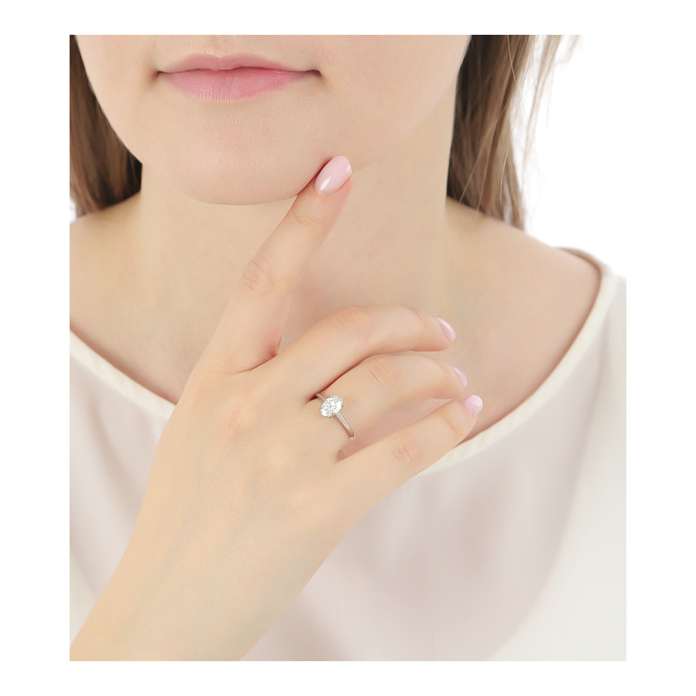 ダイヤモンド リング 指輪 一粒 ダイヤモンドリング ダイヤリング 1.0ct オーバル 一粒ダイヤ プラチナ PT900 ラボグロウン ホワイト 爆買の画像