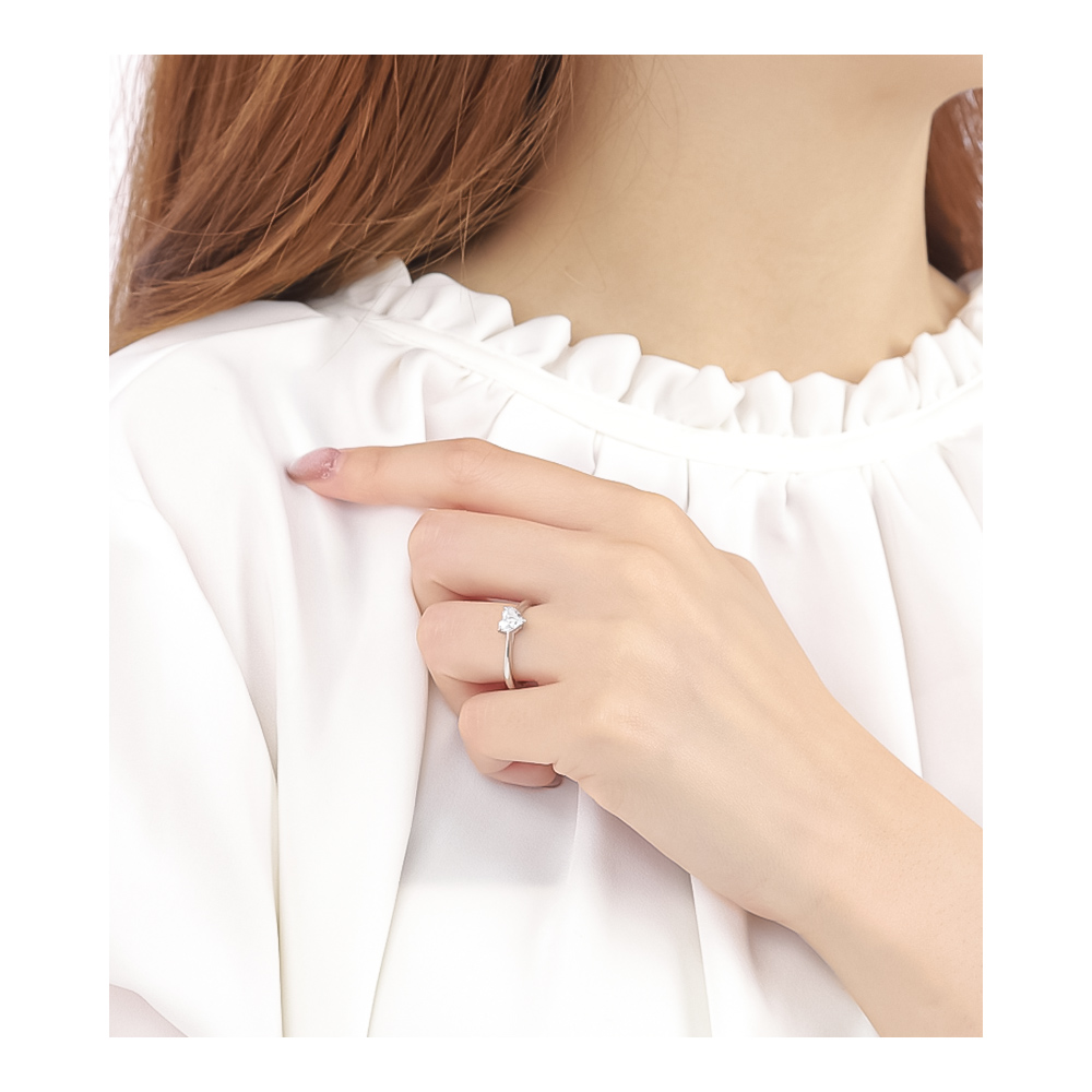 リング レディース プラチナ 0.5ct ダイヤモンド 指輪 一粒 ダイヤ ダイヤモンドリング ラボグロウン   ブランド 爆買の画像
