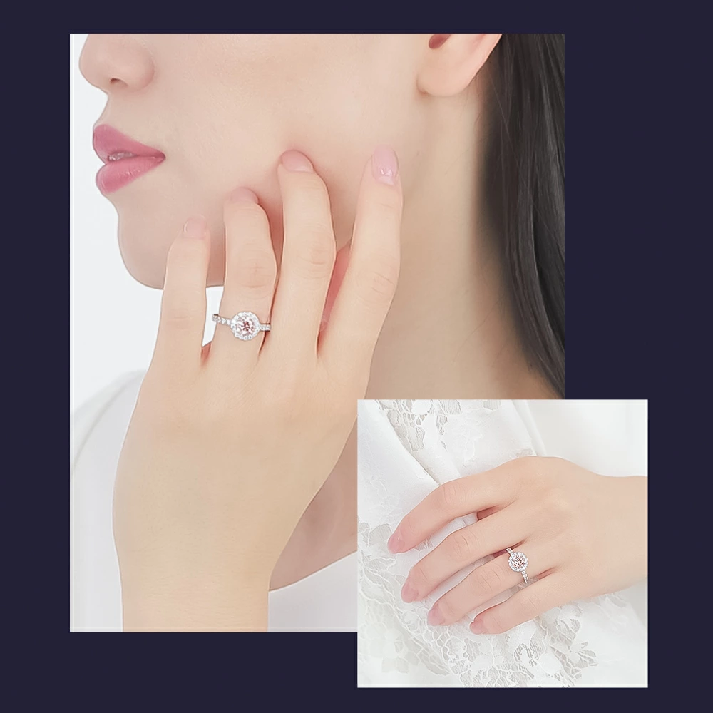 ラボグロウン ダイヤモンド リング プラチナ 0.5ct ピンク 指輪 一粒 ラボ ダイヤ PT900  彼女 妻 奥さん 誕生日 レディース 母 爆買の画像