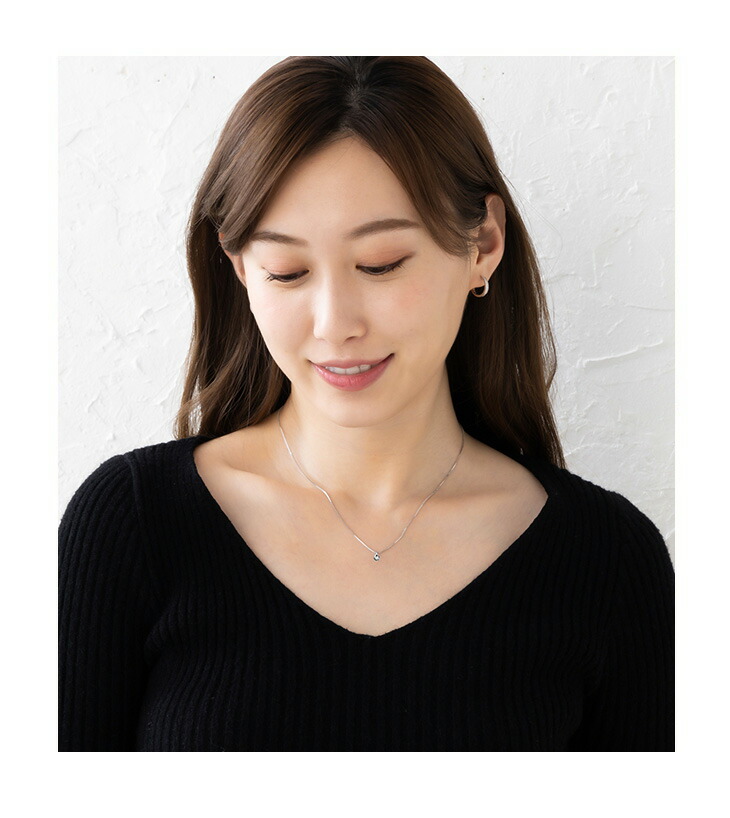 ダイヤモンド ネックレス 一粒 ダイヤモンドネックレス ダイヤネックレス 一粒ダイヤ プラチナ 仕上げ 0.07ct レディース シンプル 爆買の画像
