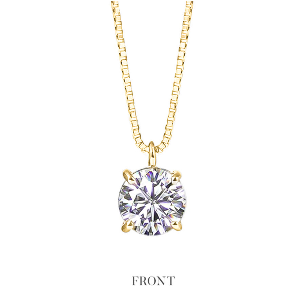 ダイヤモンド ネックレス 一粒 ダイヤモンドネックレス ダイヤ ネックレス 0.50ct ラウンド 一 粒ダイヤ 18金 K18 イエローゴールド ピンクゴールドラボグロウンの画像