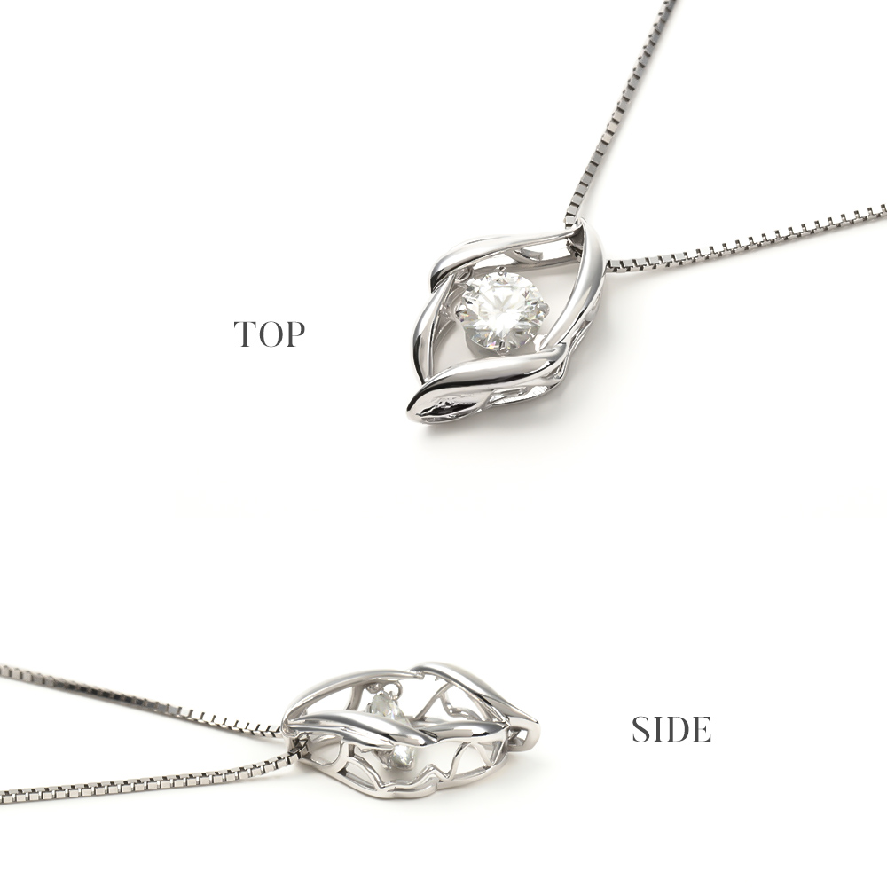 モアサナイト ネックレス レディース 一粒 ダンシングストーン プラチナ ゴールド 仕上げ 0.5ct エレガント 金属アレルギー ニッケルフリー シンプル 誕生日 | ジュエリースタジオ プラスター | 07