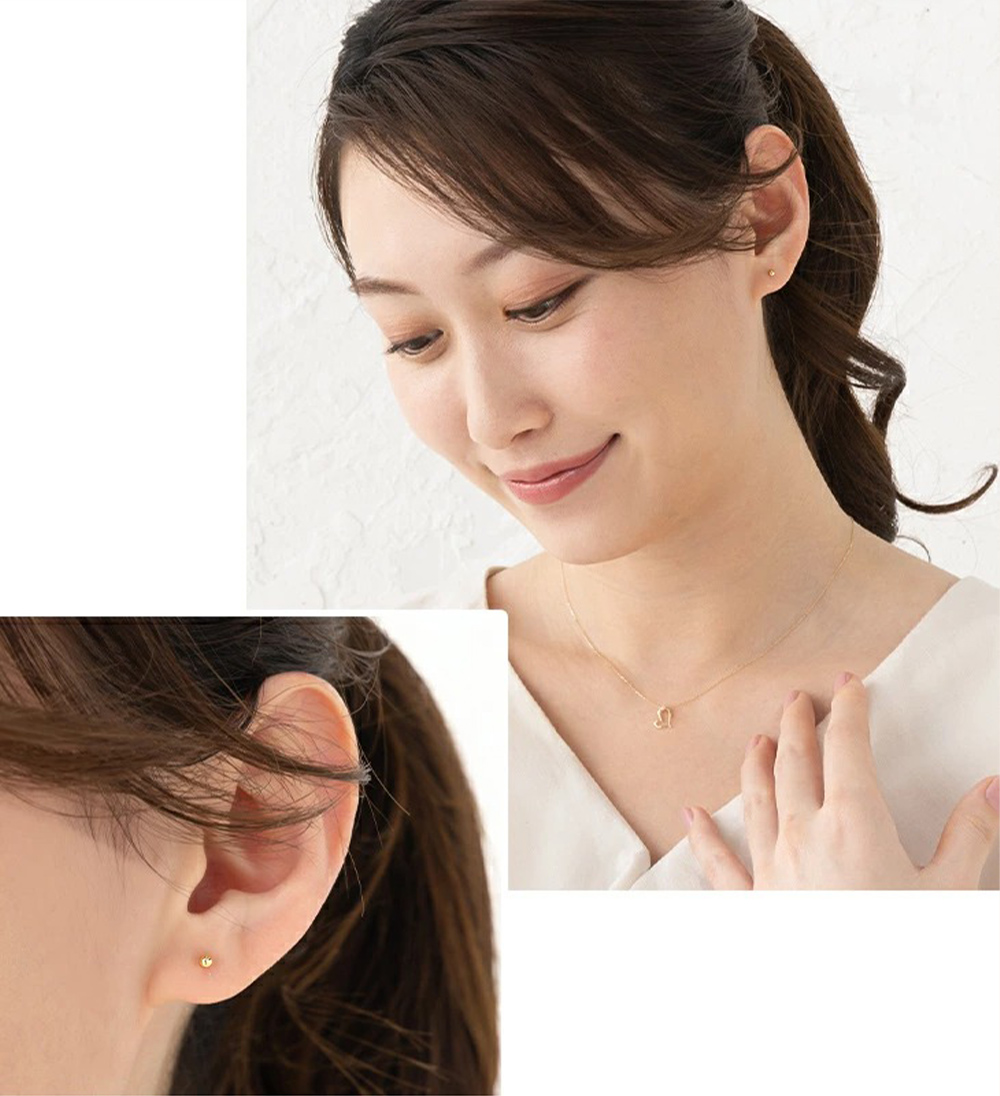 ピアス 10金 丸玉 2mm K10 金属アレルギー対応 ボールピアス セカンド