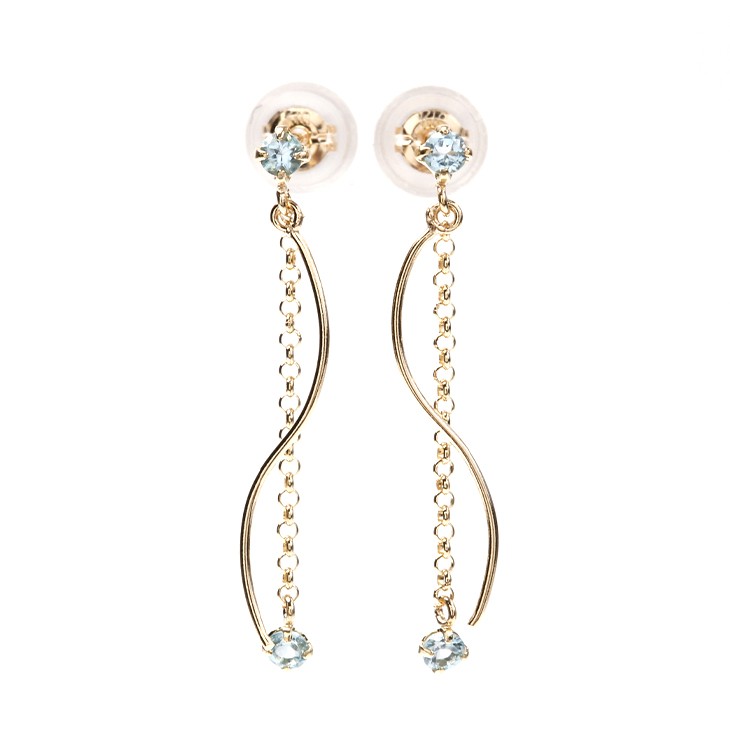 ピアス レディース ブルートパーズ 誕生石 2月 アメジスト 3月 アクアマリン 揺れる 天然石 アレルギー対応 10金 アクセサリー プレゼント | ジュエリースタジオ プラスター | 11