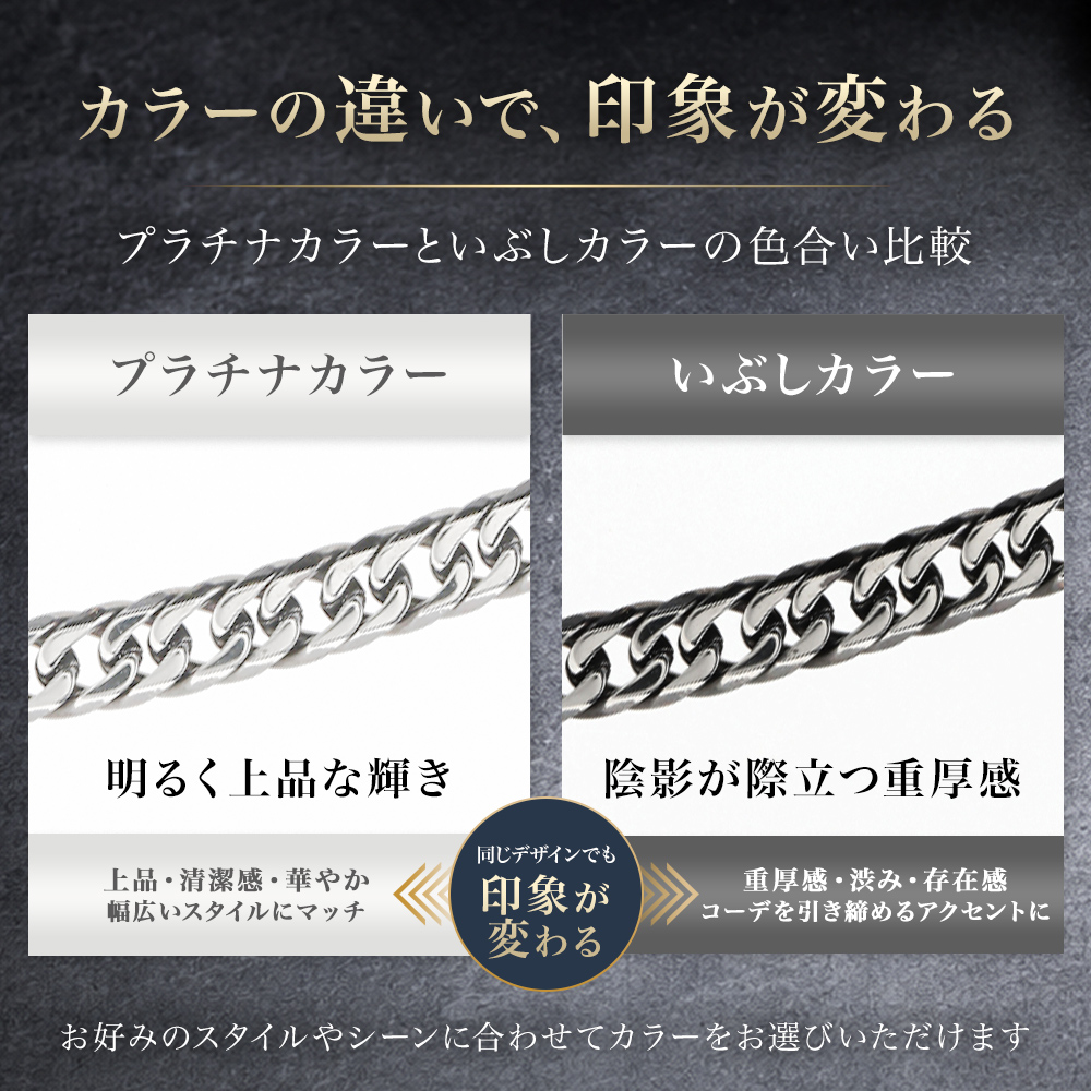 喜平 ネックレス プラチナ カラー ステンレス 喜平ネックレス 6面 6面ダブル 50cm チェーンのみ メンズ メンズネックレス ダブル キヘイ 爆買の画像