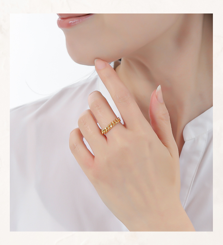 リング レディース 指輪 フリーサイズ チェーンリング 18金 太め メンズ プラチナ アレルギー対応 サイズ調整 喜平 ホワイトデー アクセサリー | ジュエリースタジオ プラスター | 04