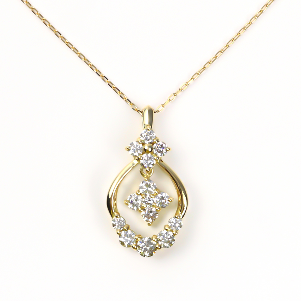 【本日お値下げ】PLUSTER ネックレス ダイヤモンド0.08ct PT900 ネックレス ダイヤモンド PLUSTER ゴールド 一粒 (天然ダイヤ