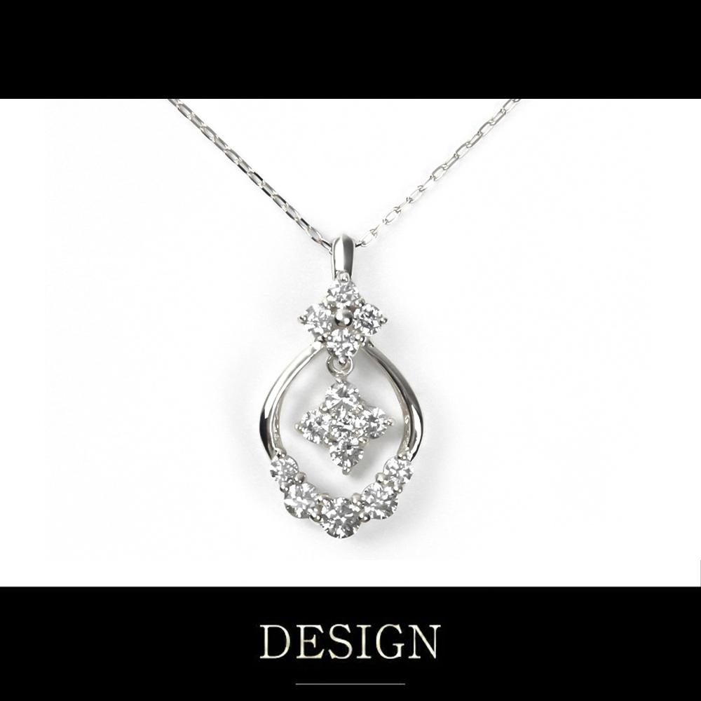 【本日お値下げ】PLUSTER ネックレス ダイヤモンド0.08ct PT900 ネックレス ダイヤモンド PLUSTER ゴールド 一粒 (天然ダイヤ