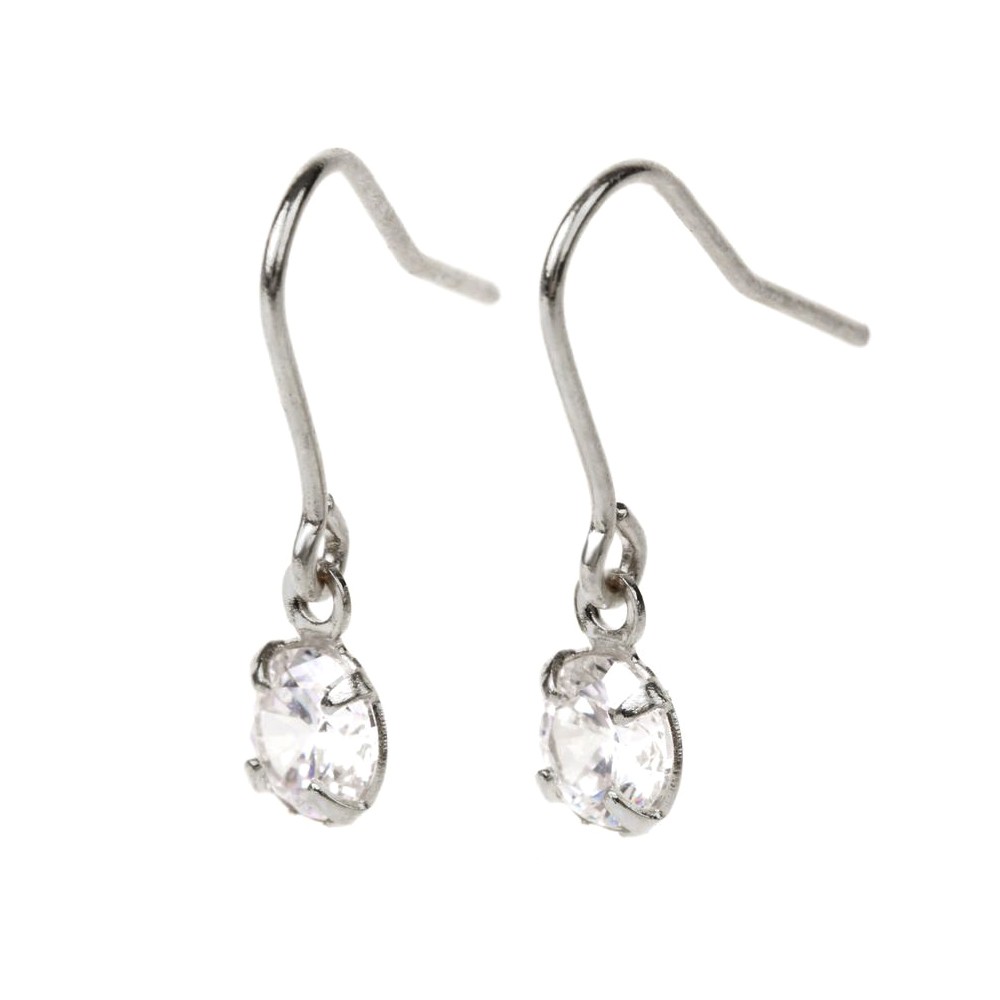 ピアス レディース アレルギー対応 ゴールド シルバー 揺れる ラインストーン 一粒 ポイント消化 プレゼント 女性 | ジュエリースタジオ プラスター | 01