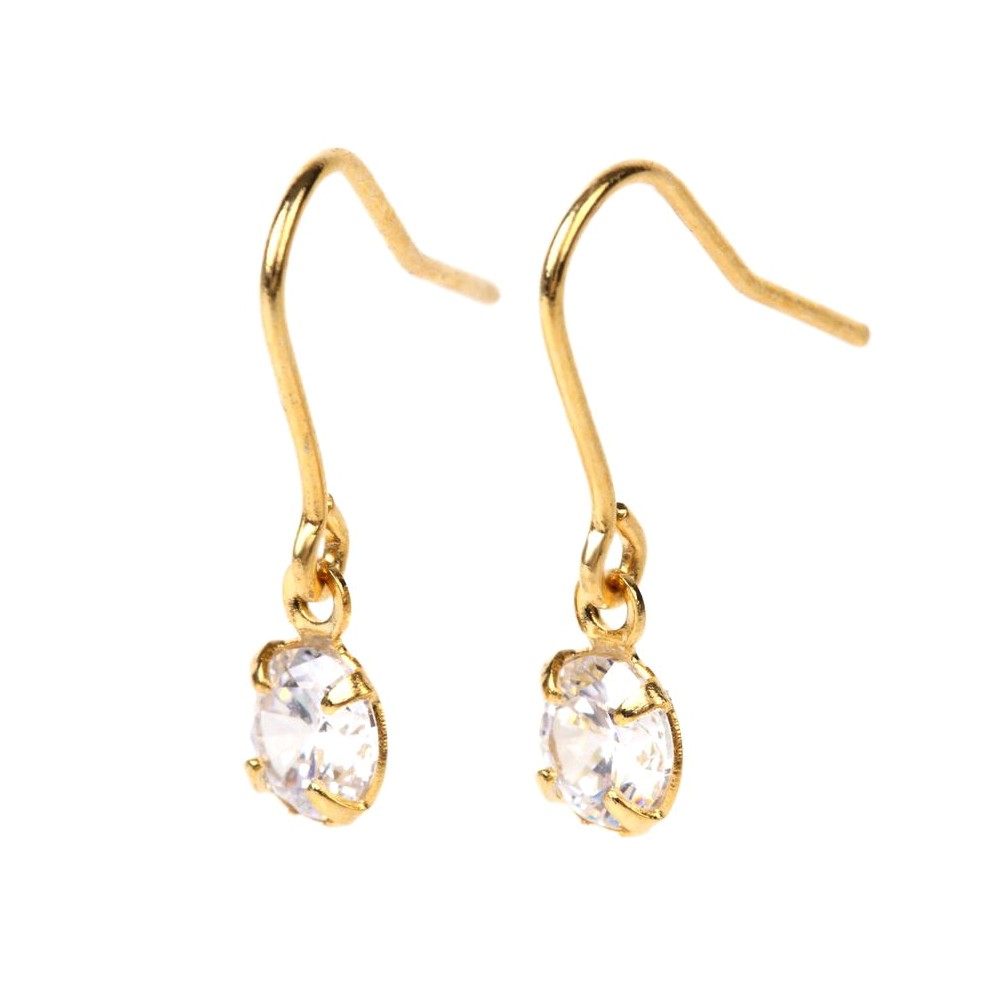 ピアス レディース アレルギー対応 ゴールド シルバー 揺れる ラインストーン 一粒 ポイント消化 プレゼント 女性 | ジュエリースタジオ プラスター | 02