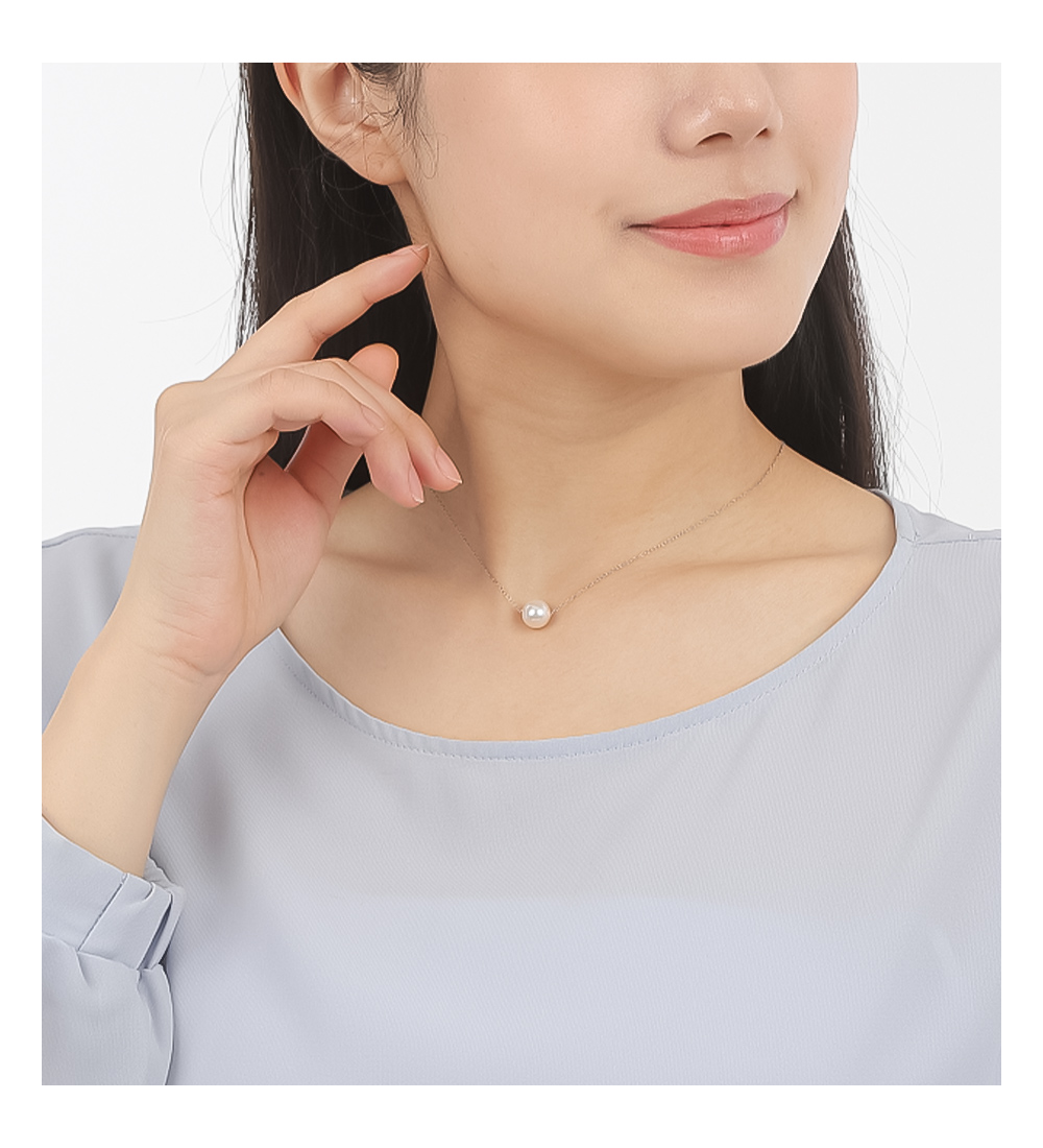 パール 真珠 ネックレス ステンレス 316L プラチナ 一粒 あこや真珠 冠婚葬祭 本真珠 パールネックレス 8.5mm - 9mm プレゼント アクセサリー ギフト | ジュエリースタジオ プラスター | 07