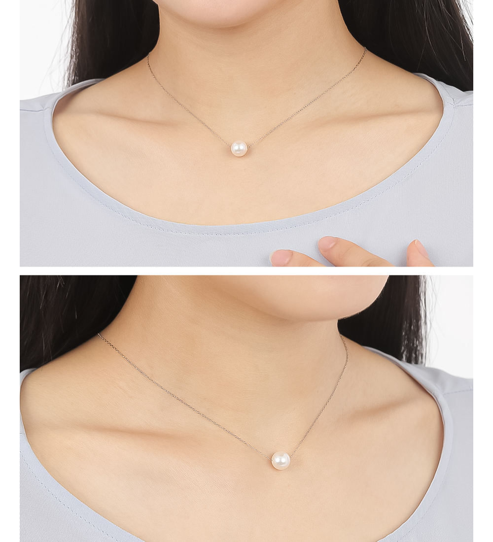 パール 真珠 ネックレス ステンレス 316L プラチナ 一粒 あこや真珠 冠婚葬祭 本真珠 パールネックレス 8.5mm - 9mm プレゼント アクセサリー ギフト | ジュエリースタジオ プラスター | 08