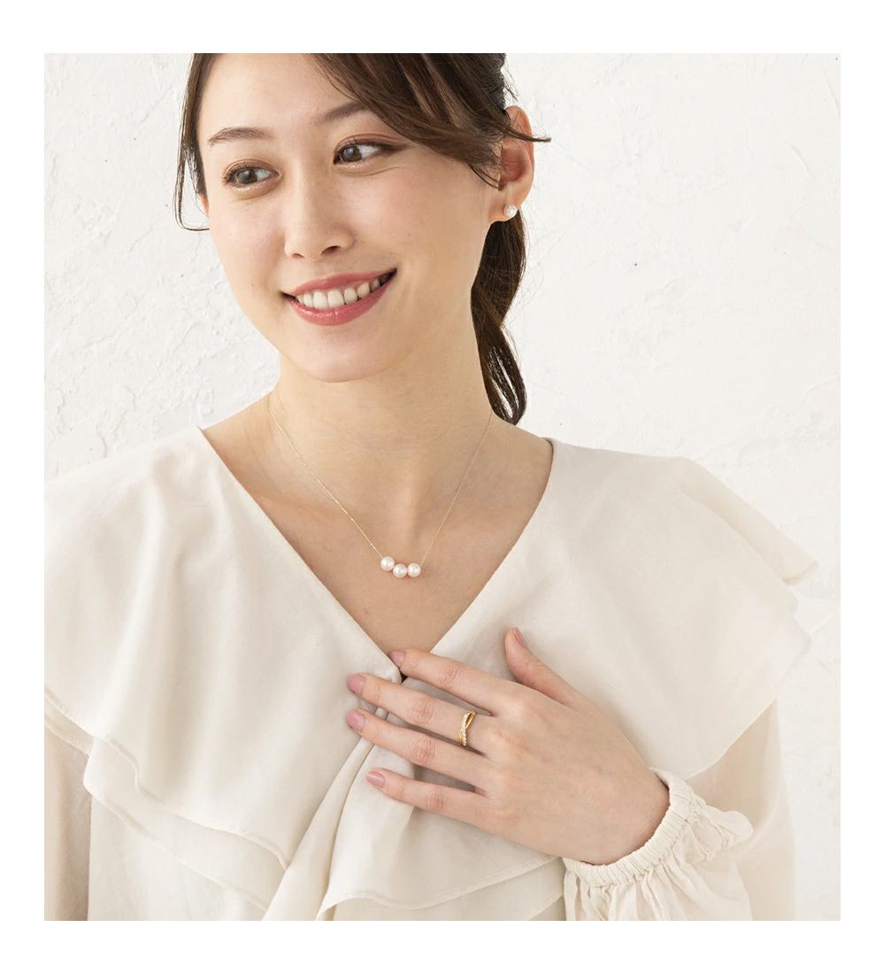 パール ネックレス 三粒 プラチナ 真珠 7mm-7.5mm 宇和島 本真珠 あこや真珠 レディース アクセサリー シンプル プレゼント 女性 誕生日 ギフト | ジュエリースタジオ プラスター | 08
