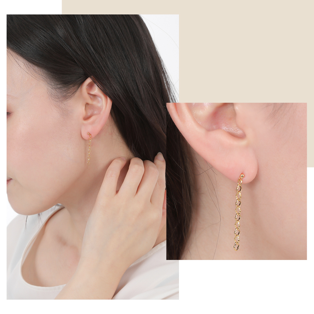 30%OFF ピアス 金属アレルギー 18k 18金 つけっぱなし レディース チェーンピアス ロングピアス シンプル キャッチ シリコン メンズ 女性 | ジュエリースタジオ プラスター | 09