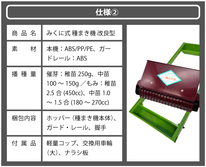 みくに式 種まき機 改良型 播種機 ガードレール付 三国式 水稲 水田 水稲播種機 レール式 園芸 園芸用品 園芸資材 農業 農業用品 農業資材 たねまき  サT DZ : 524 : 農業用品販売のプラスワイズ - 通販 - Yahoo!ショッピング