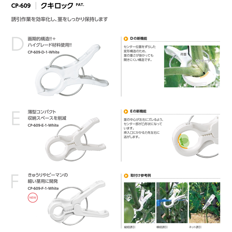 新版 誘引クリップ クキロック 1600個 Cp 609 E 1 White タキゲン 内径 直径 21mm コンパクトタイプ 細紐用 誘引紐 トマト ピーマン ナス 茎 野菜 農業 サt 即発送可能 Www Technet 21 Org