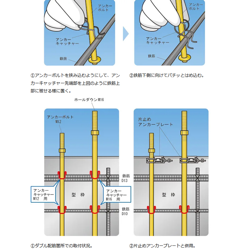 アンカーキャッチャー M12用 500個入 8206119 D10/13用 アンカーボルト
