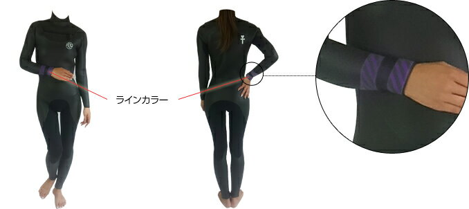 ウェットスーツ レディース オーダー無料 5mm セミドライ チェスト