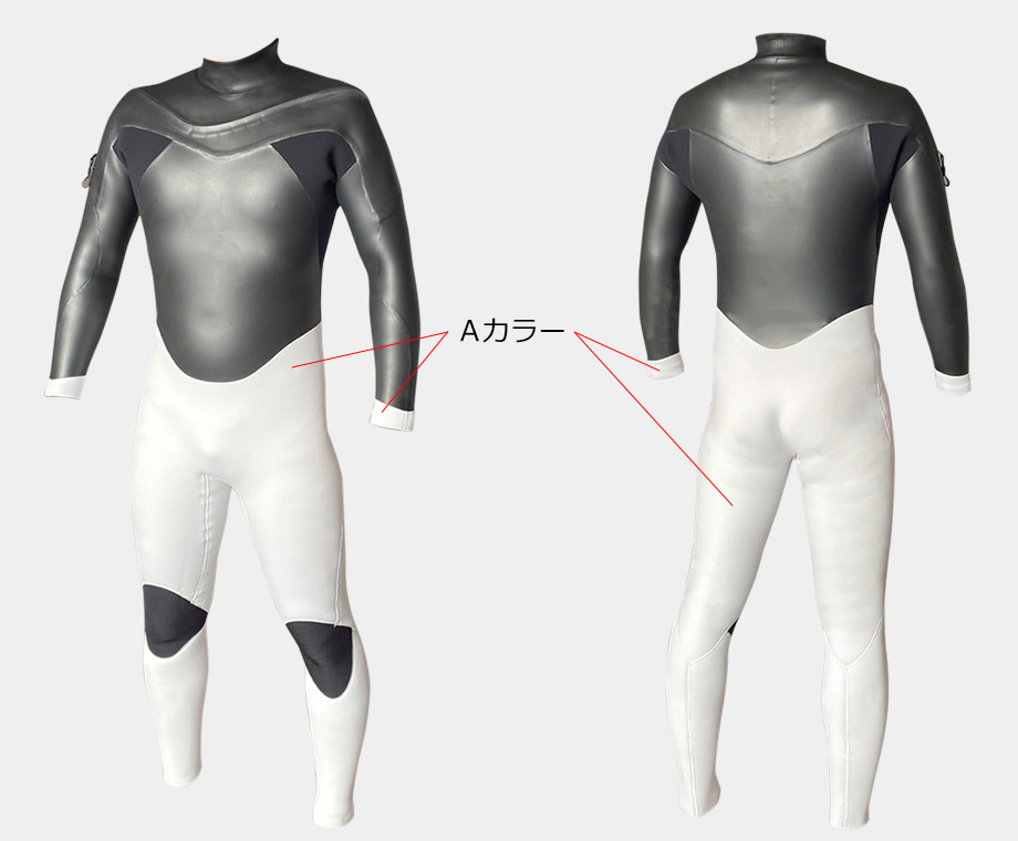 ジャージセミドライ３×３ チェストジップ ロングネック メローウエットスーツ 世界輸出モデル 日本製 ロングチェストZIP セミドライ 5mm 3mm