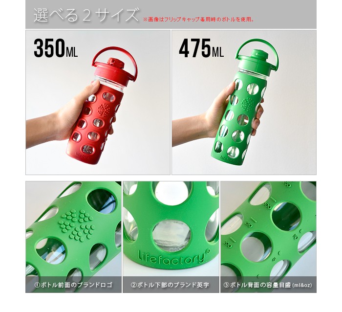 ライフファクトリー専用 グラスボトル フリップキャップ 単品
