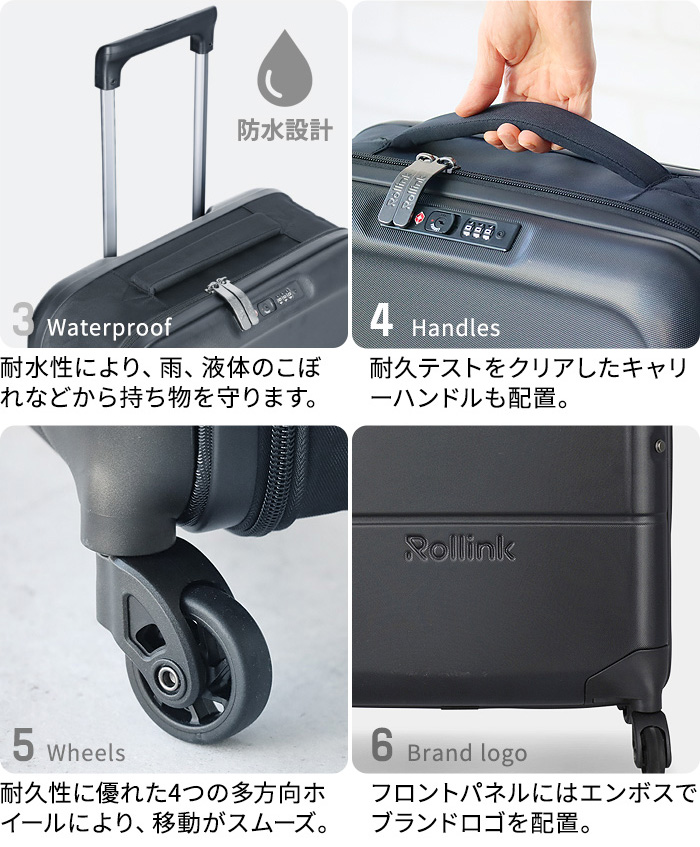 Rollink 【特典付】折り畳みスーツケース 機内持ち込み キャリーケース