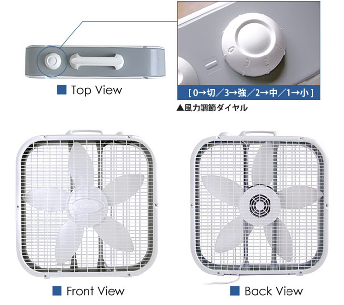 ラスコ ボックスファン [ブラック 3733BK] LASKO BOX FAN 扇風機 おしゃれ レトロ サーキュレーター