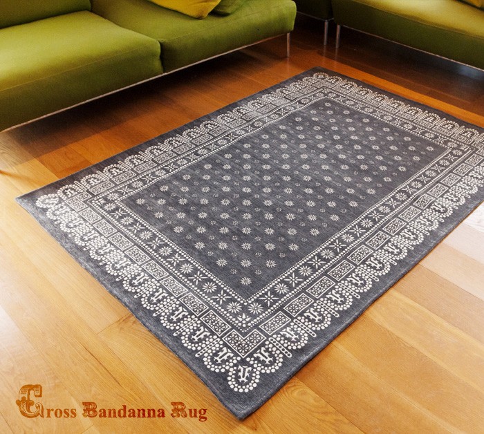 ラグ マット おしゃれ 長方形 洗える バンダナ柄 200×140cm/L 送料無料