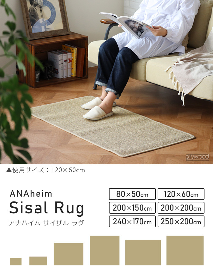 メーカー直送品】アナハイム サイザル ラグ ANAheim SISAL RUG 240×170cm : 08258087 : plywood - 通販  - Yahoo!ショッピング