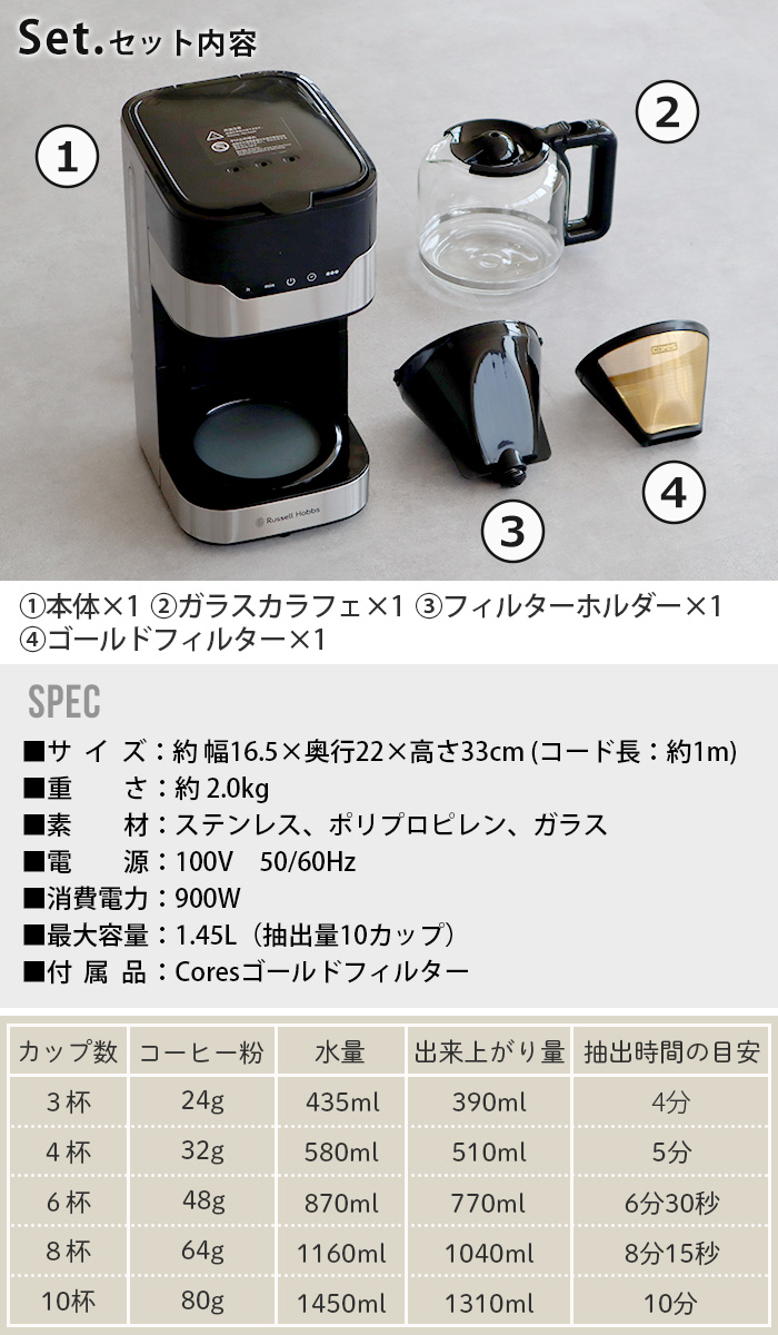 【※売約済み】Russell Hobbs コーヒーメーカー お値下げ(∩´∀`∩)ラッセルホブス☆コーヒーメーカー - メルカリ