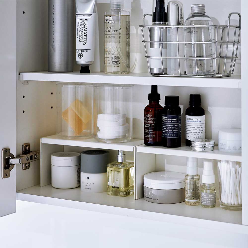 美容室セット面　鏡　収納ラック 170cm 美容室セット面 鏡 収納ラック 170cm 美容室セット面のミラー付き収納