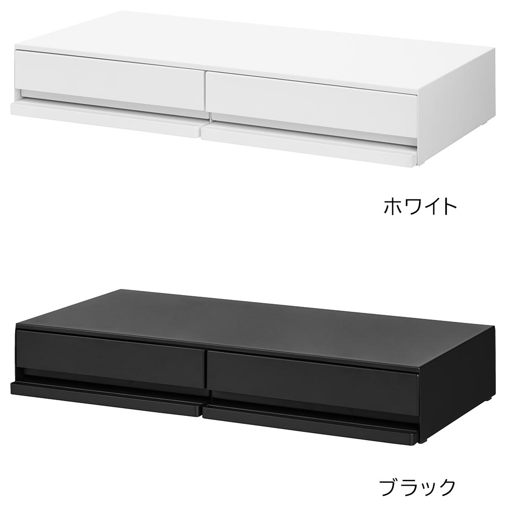 タワー 山崎実業 tower ツーウェイキッチン家電下引き出し＆スライドテーブル W80 1697 1698 YAMAZAKI レンジ台 トースター台 引き出しの画像