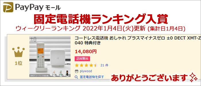 0 コードレス電話機 おしゃれ プラスマイナスゼロ DECT XMT-Z040
