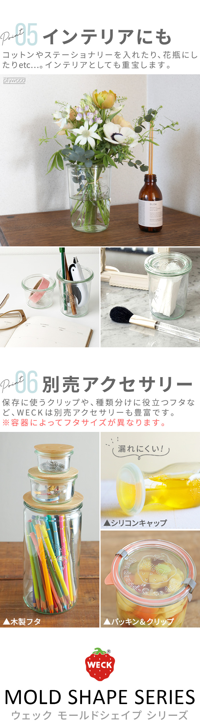 公式店】ウェック ガラスキャニスター ミニ モールドシェイプ WE-741